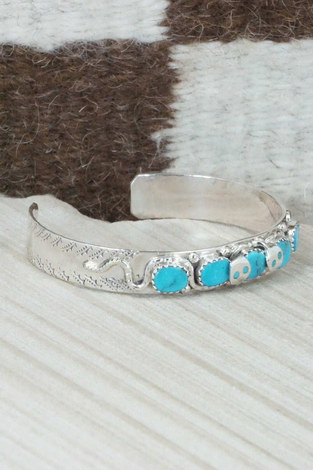 Turquoise & Sterling Silver Bracelet - Joy Calavaza