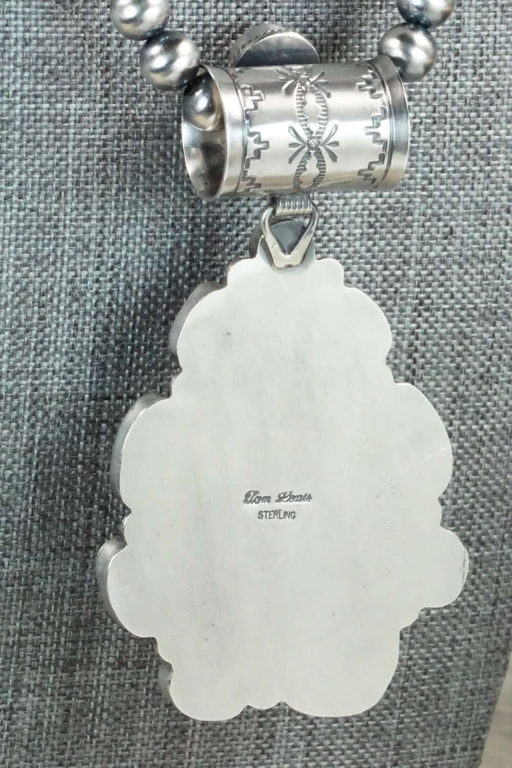 White Buffalo & Sterling Silver Pendant and Necklace - Tom Lewis