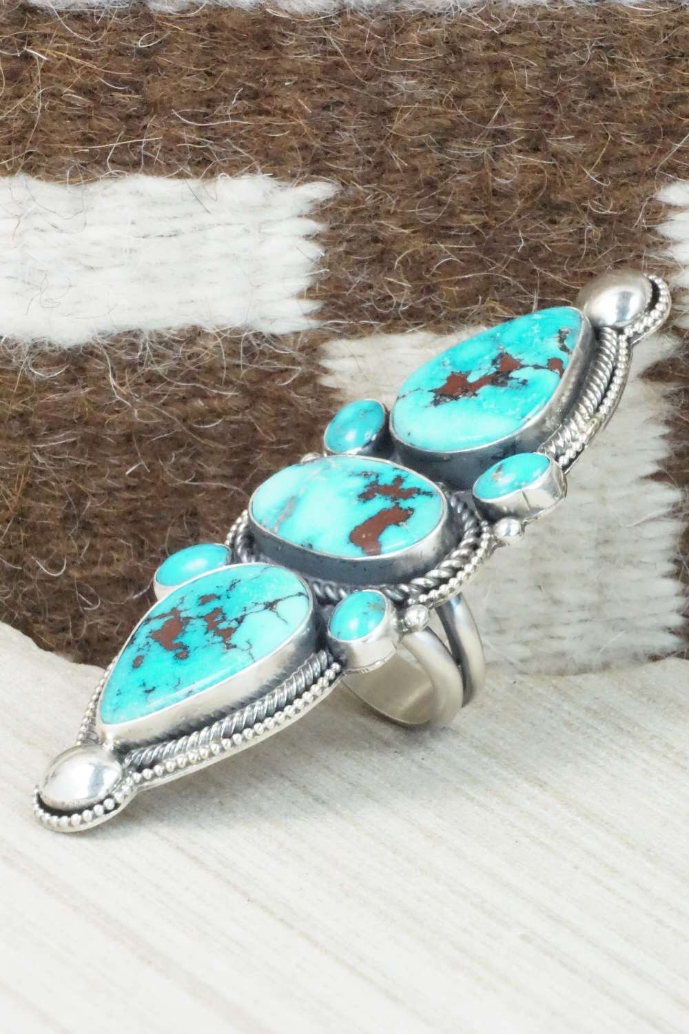 Turquoise & Sterling Silver Ring - Readda Begay - Size 8
