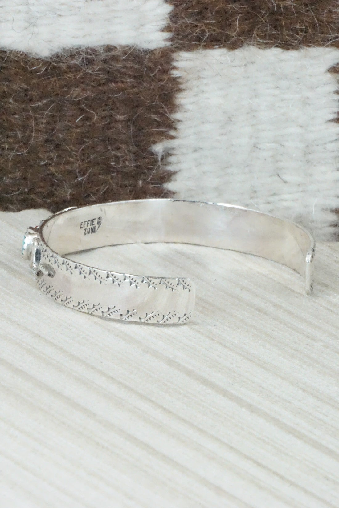 Turquoise, Coral & Sterling Silver Bracelet - Joy Calavaza