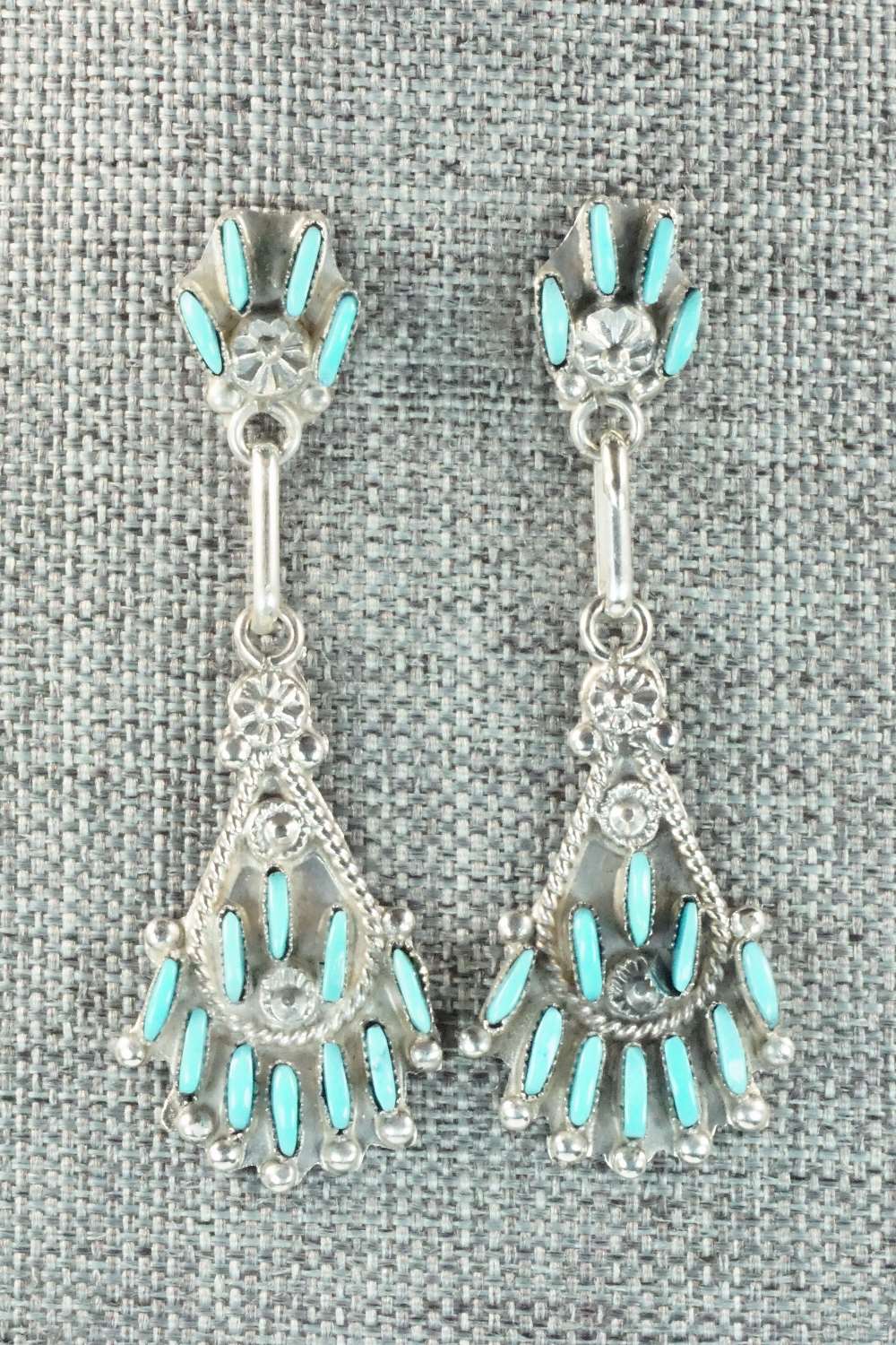 Turquoise & Sterling Silver Necklace and Earrings Set - Eva Wyaco
