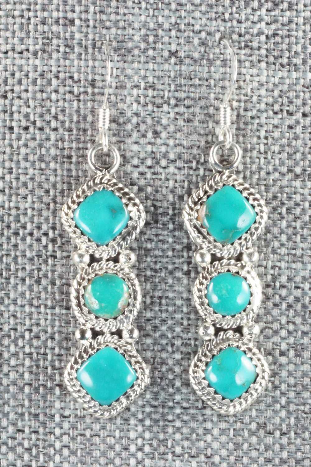 Turquoise & Sterling Silver Necklace and Earrings Set - Tom Lewis