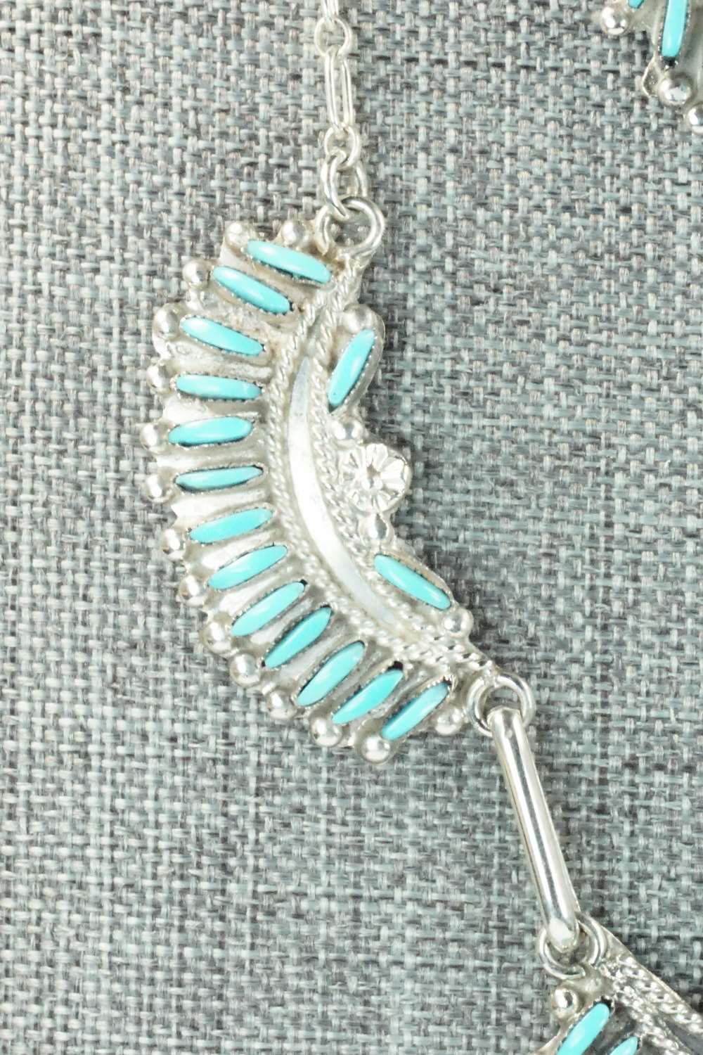 Turquoise & Sterling Silver Necklace and Earrings Set - Eva Wyaco