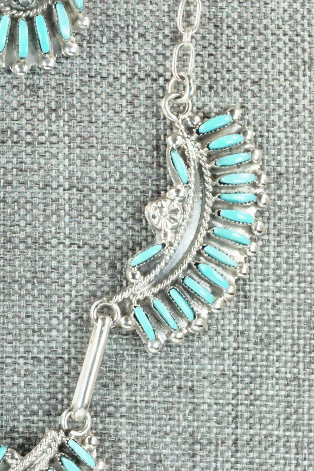 Turquoise & Sterling Silver Necklace and Earrings Set - Eva Wyaco