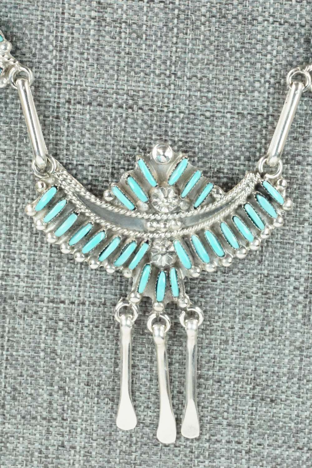 Turquoise & Sterling Silver Necklace and Earrings Set - Eva Wyaco