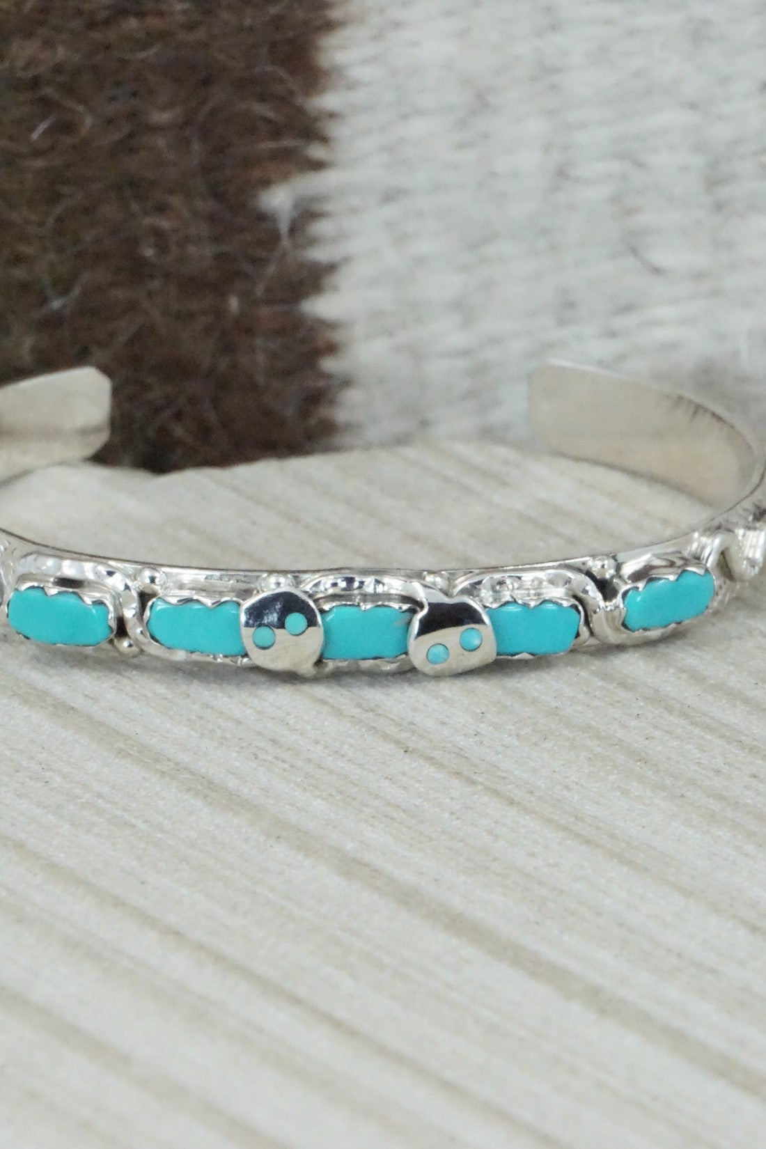 Turquoise & Sterling Silver Bracelet - Joy Calavaza