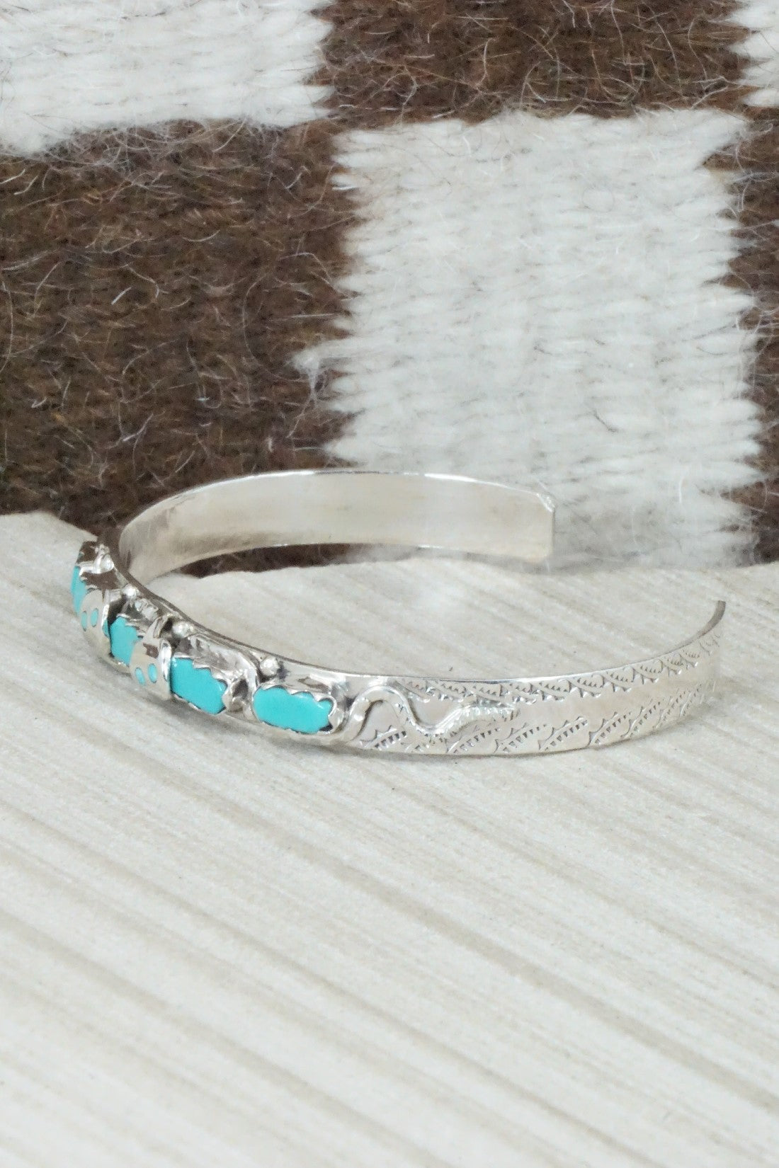 Turquoise & Sterling Silver Bracelet - Joy Calavaza