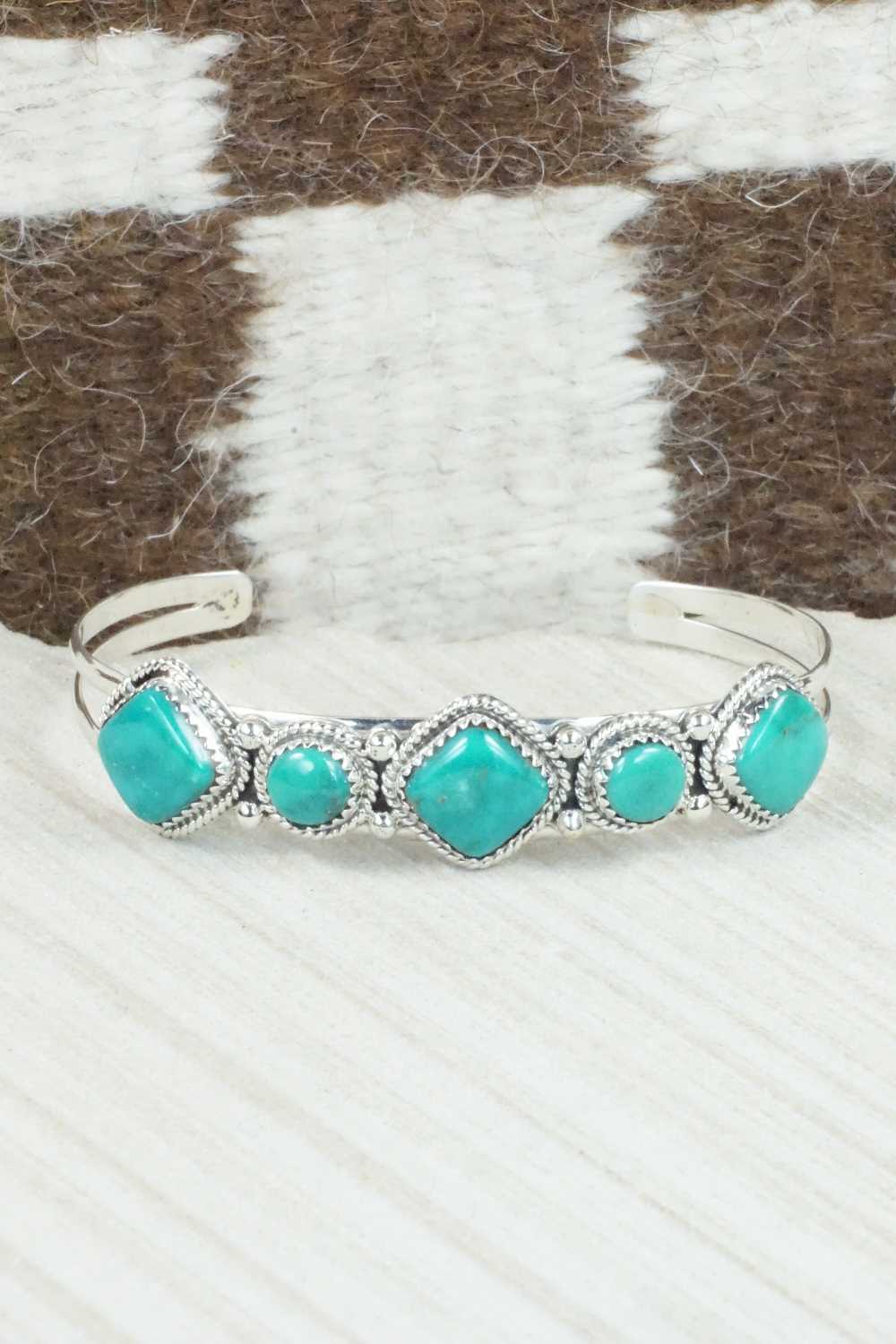 Turquoise & Sterling Silver Necklace and Earrings Set - Tom Lewis