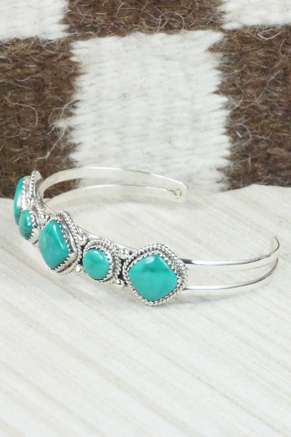 Turquoise & Sterling Silver Necklace and Earrings Set - Tom Lewis