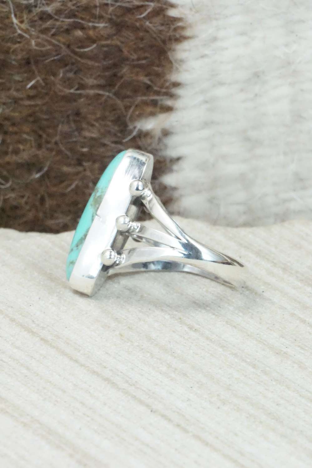 Turquoise & Sterling Silver Ring - Mark Barney - Size 6