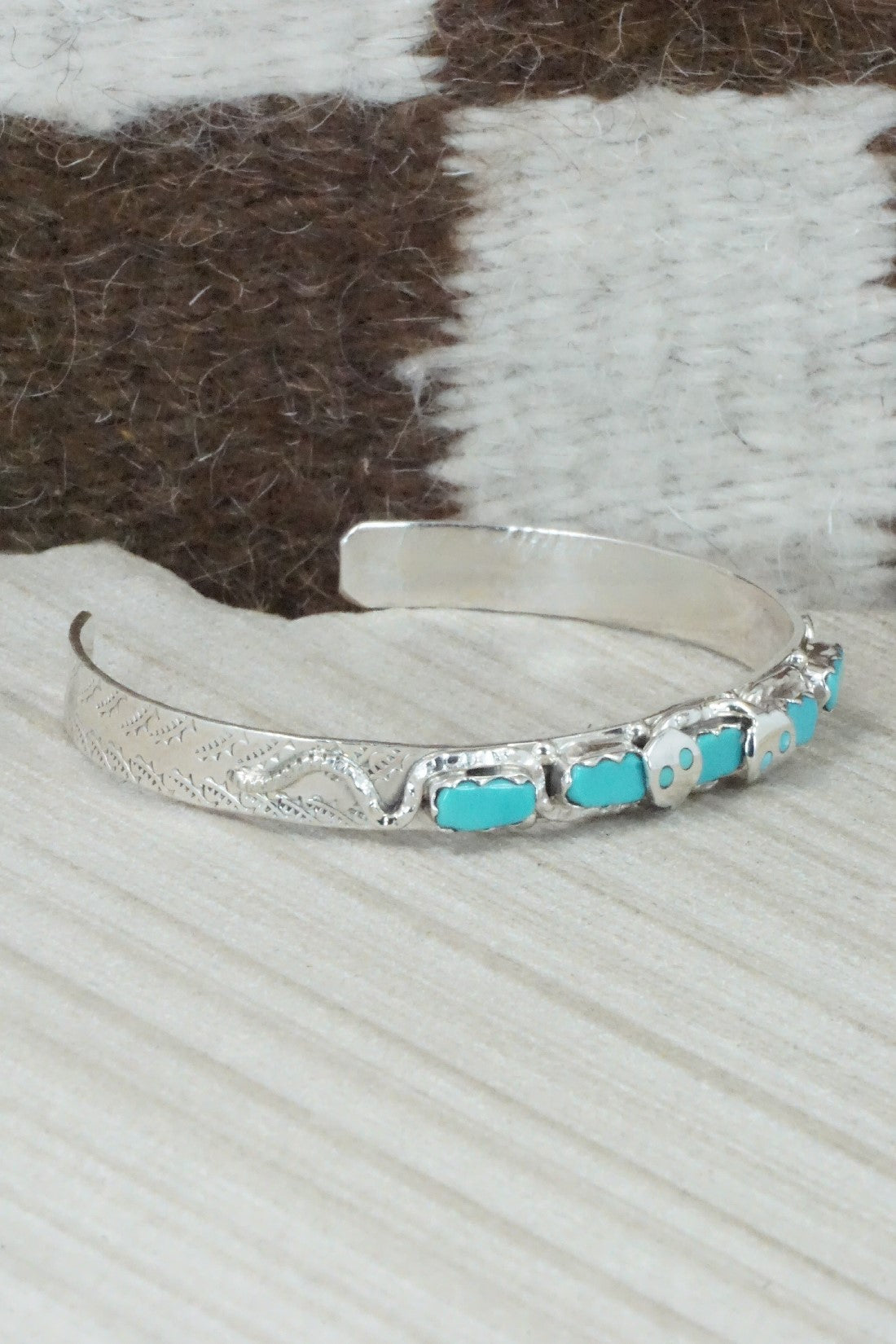 Turquoise & Sterling Silver Bracelet - Joy Calavaza