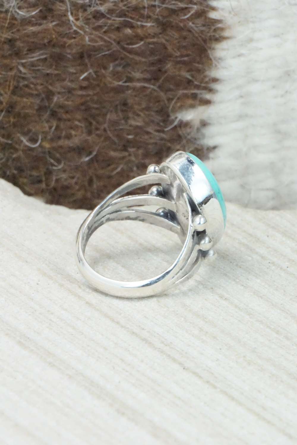 Turquoise & Sterling Silver Ring - Mark Barney - Size 6