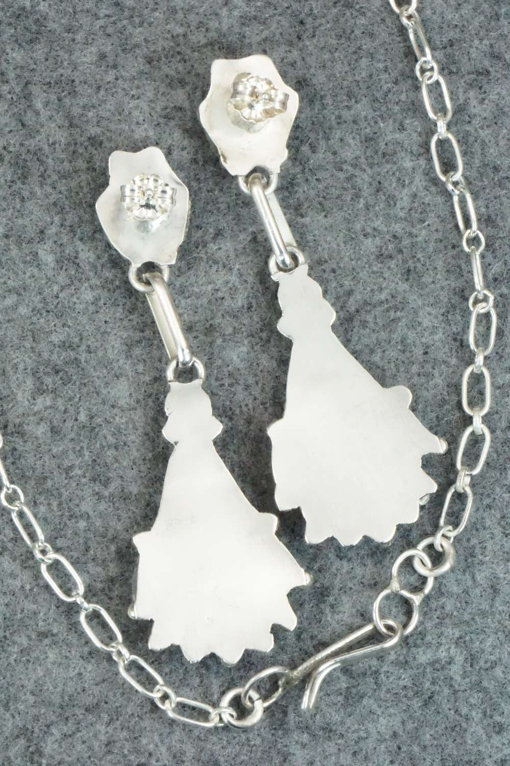 Turquoise & Sterling Silver Necklace and Earrings Set - Eva Wyaco
