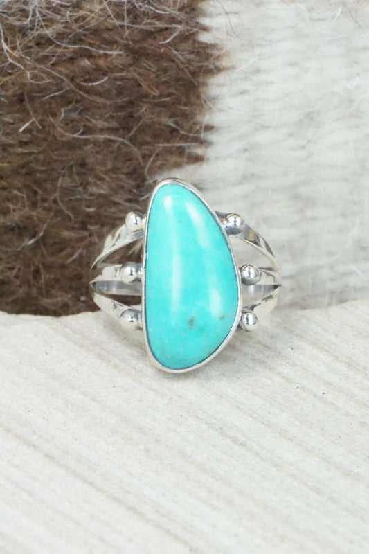 Turquoise & Sterling Silver Ring - Mark Barney - Size 9
