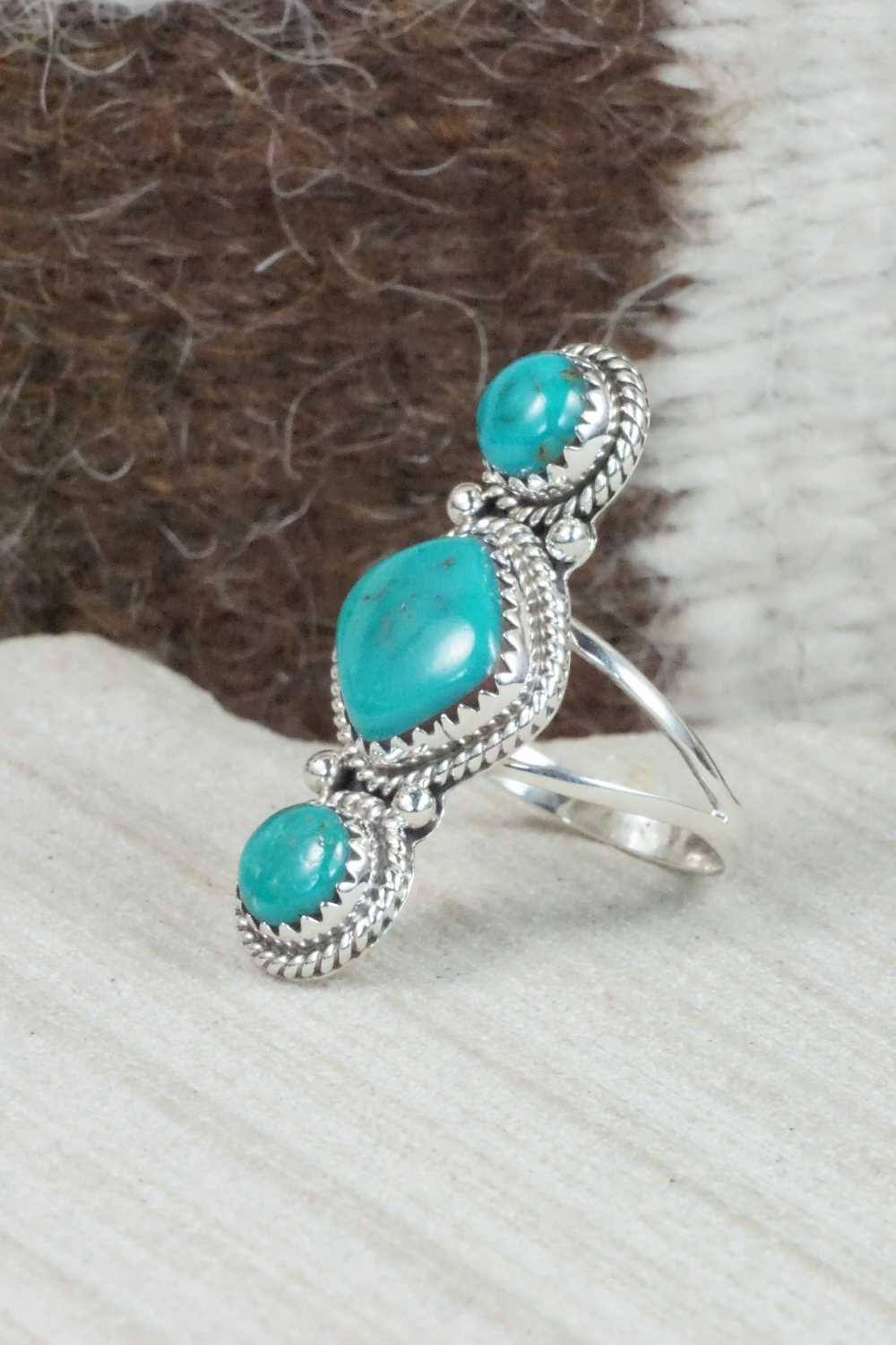 Turquoise & Sterling Silver Necklace and Earrings Set - Tom Lewis