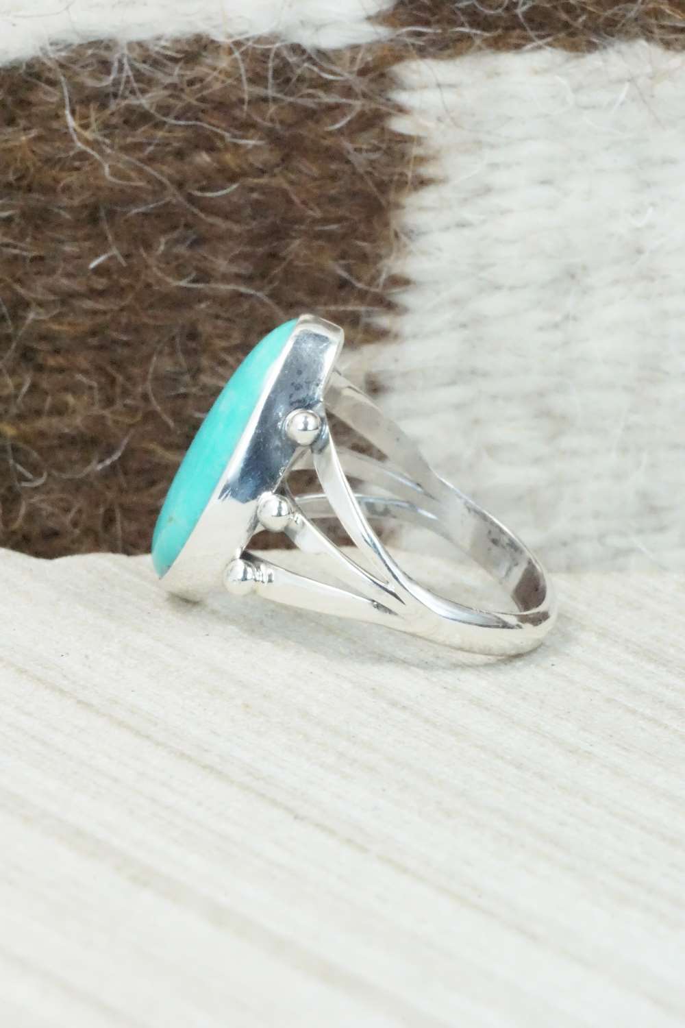 Turquoise & Sterling Silver Ring - Mark Barney - Size 9