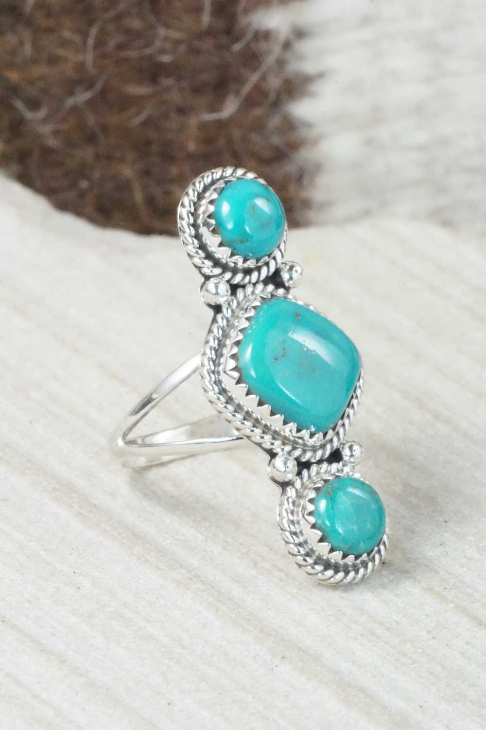 Turquoise & Sterling Silver Necklace and Earrings Set - Tom Lewis