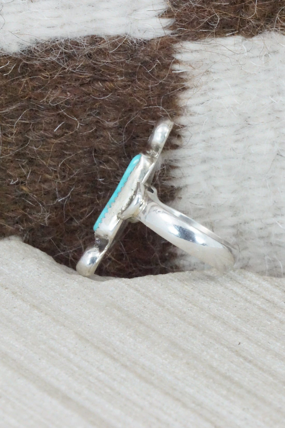 Turquoise & Sterling Silver Ring - Priscilla Reeder - Size 8.25