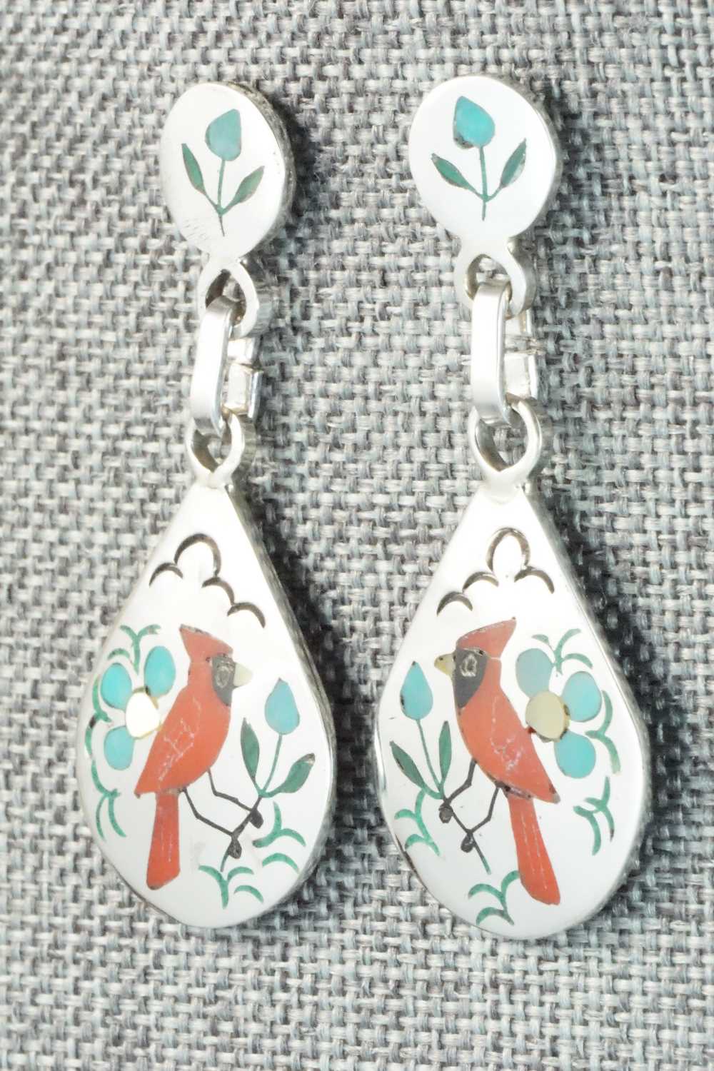 Multi Stone Inlay and Sterling Silver Earrings - Sammy Guardian