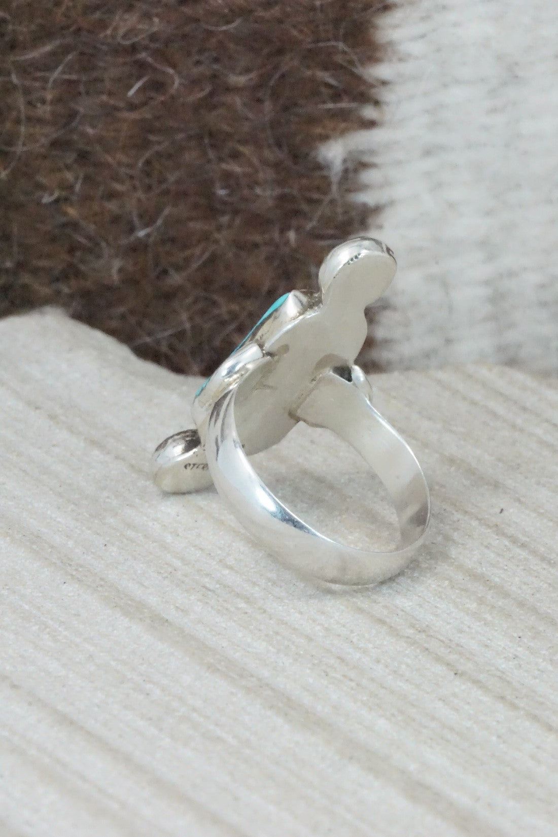 Turquoise & Sterling Silver Ring - Priscilla Reeder - Size 8.25