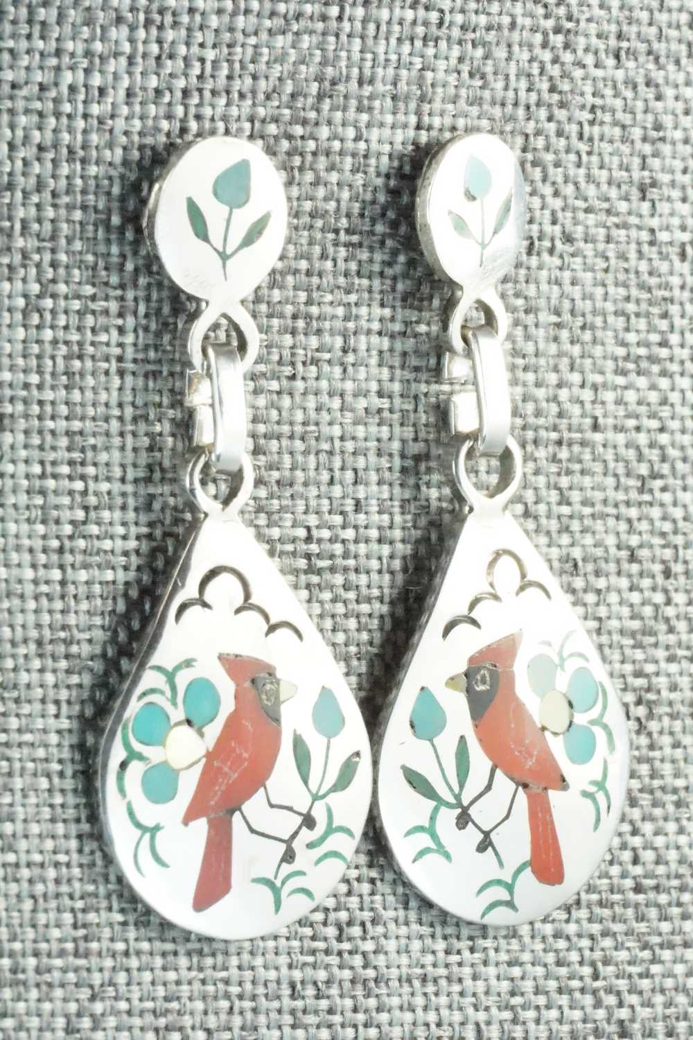 Multi Stone Inlay and Sterling Silver Earrings - Sammy Guardian
