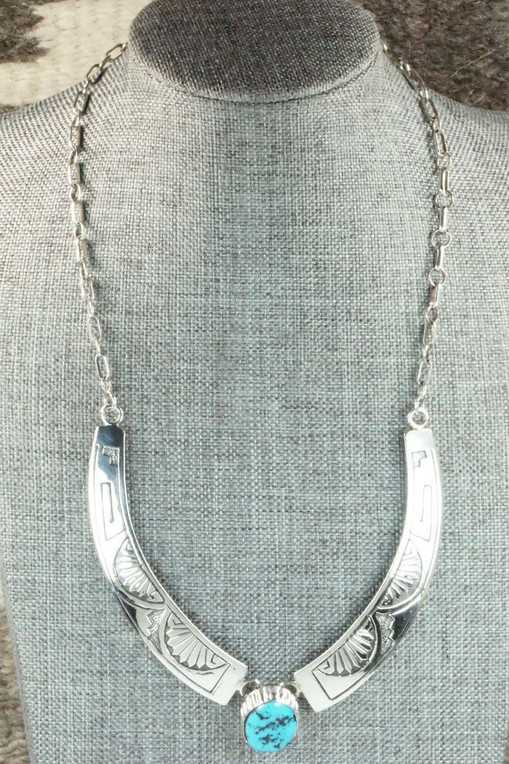Turquoise & Sterling Silver Necklace - Navajo