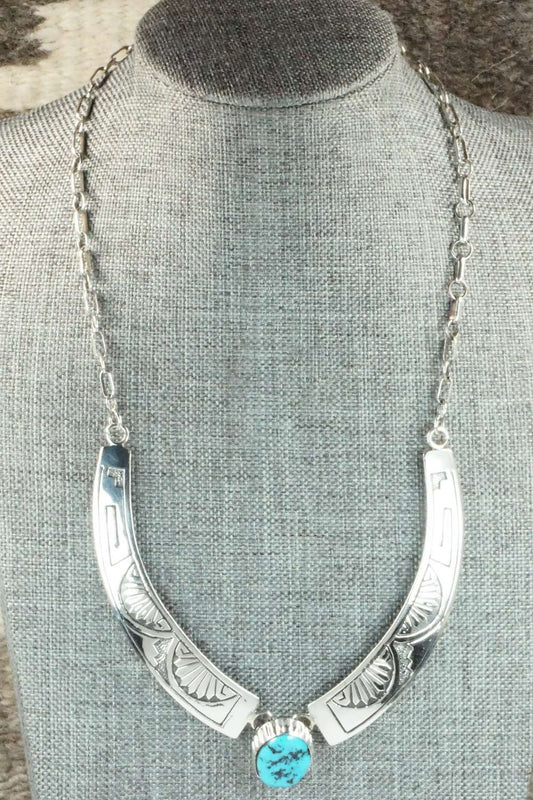 Turquoise & Sterling Silver Necklace - Navajo