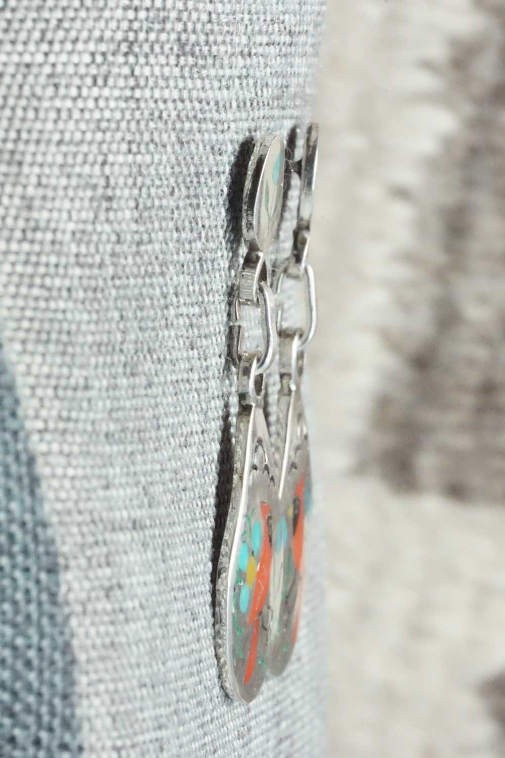 Multi Stone Inlay and Sterling Silver Earrings - Sammy Guardian