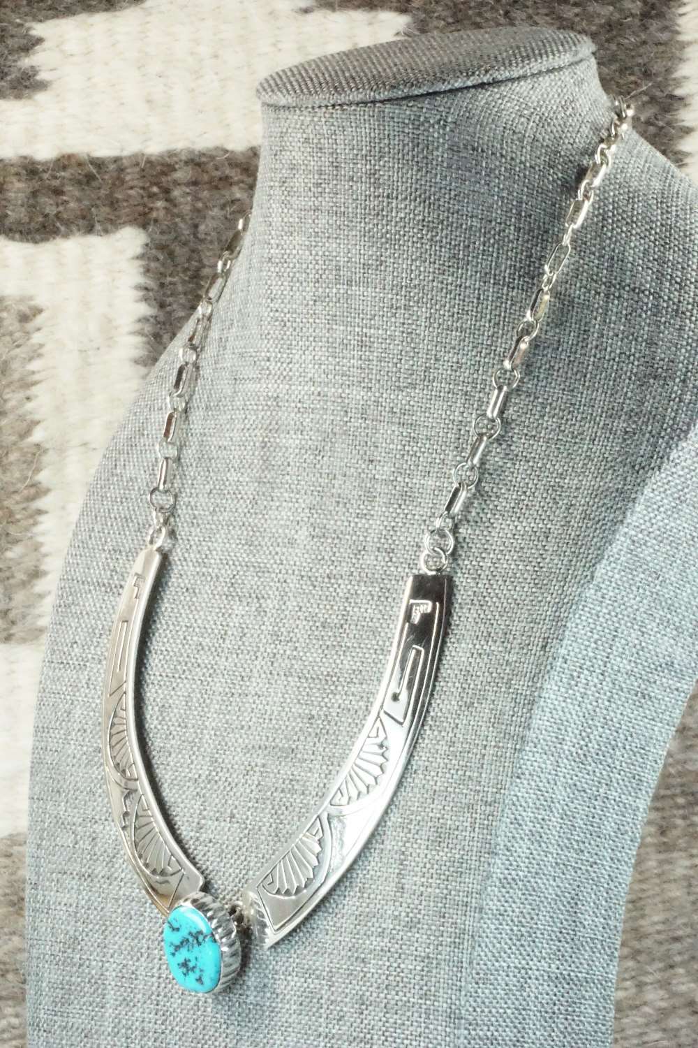 Turquoise & Sterling Silver Necklace - Navajo