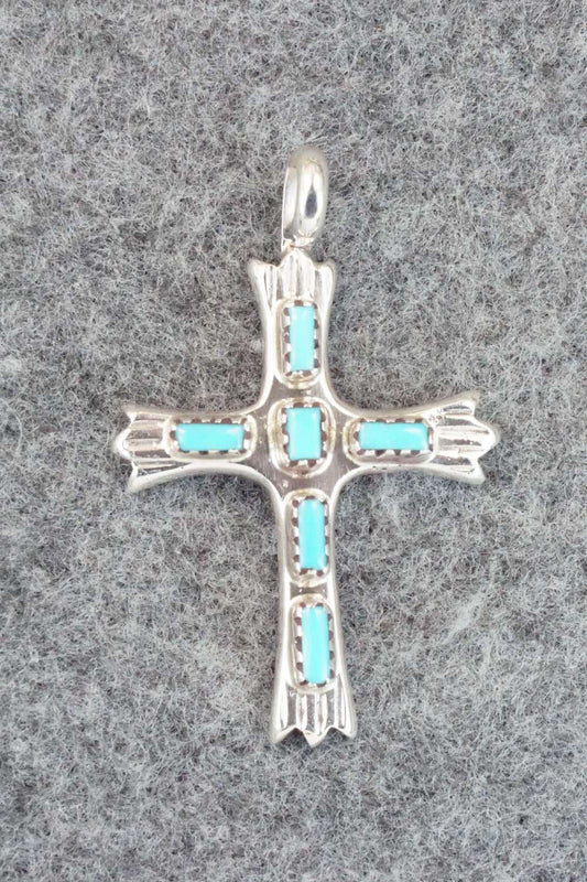 Turquoise & Sterling Silver Pendant - Brian Iule