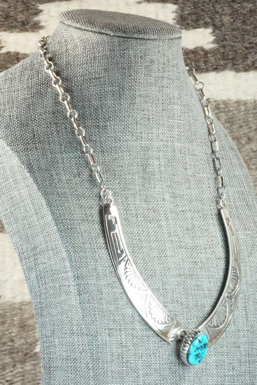 Turquoise & Sterling Silver Necklace - Navajo