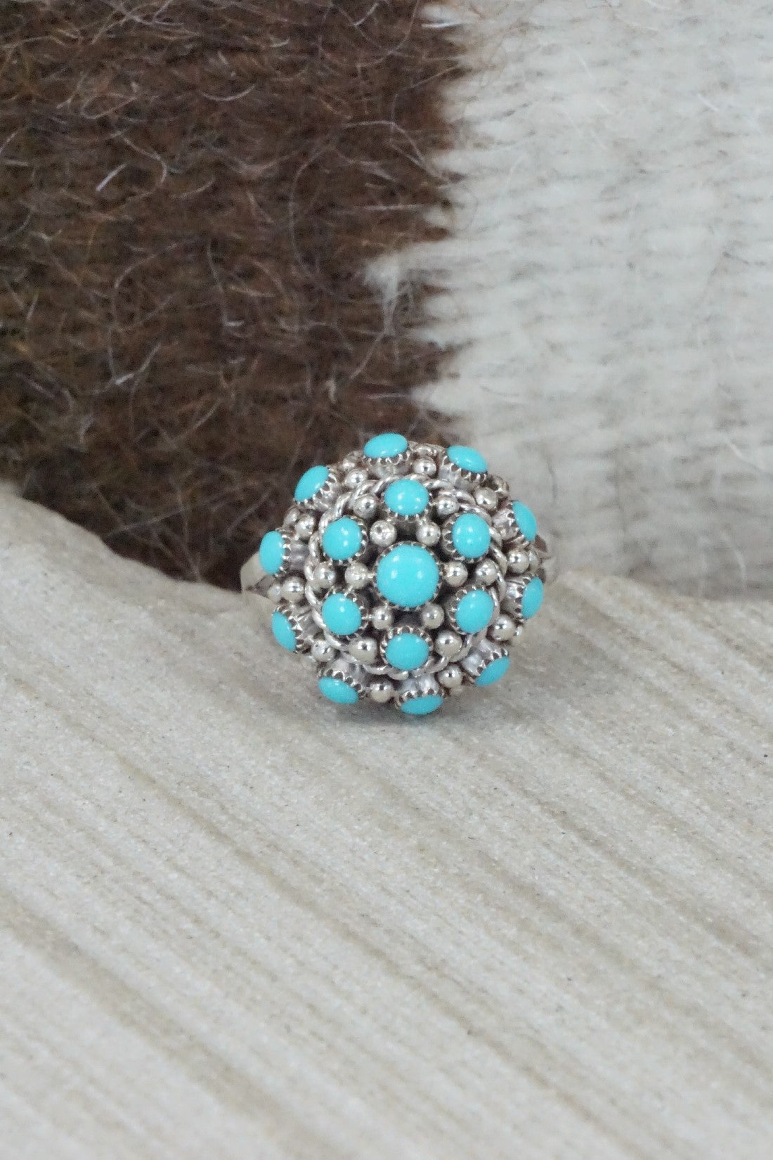 Turquoise & Sterling Silver Ring - Dickie Charlie - Size 7