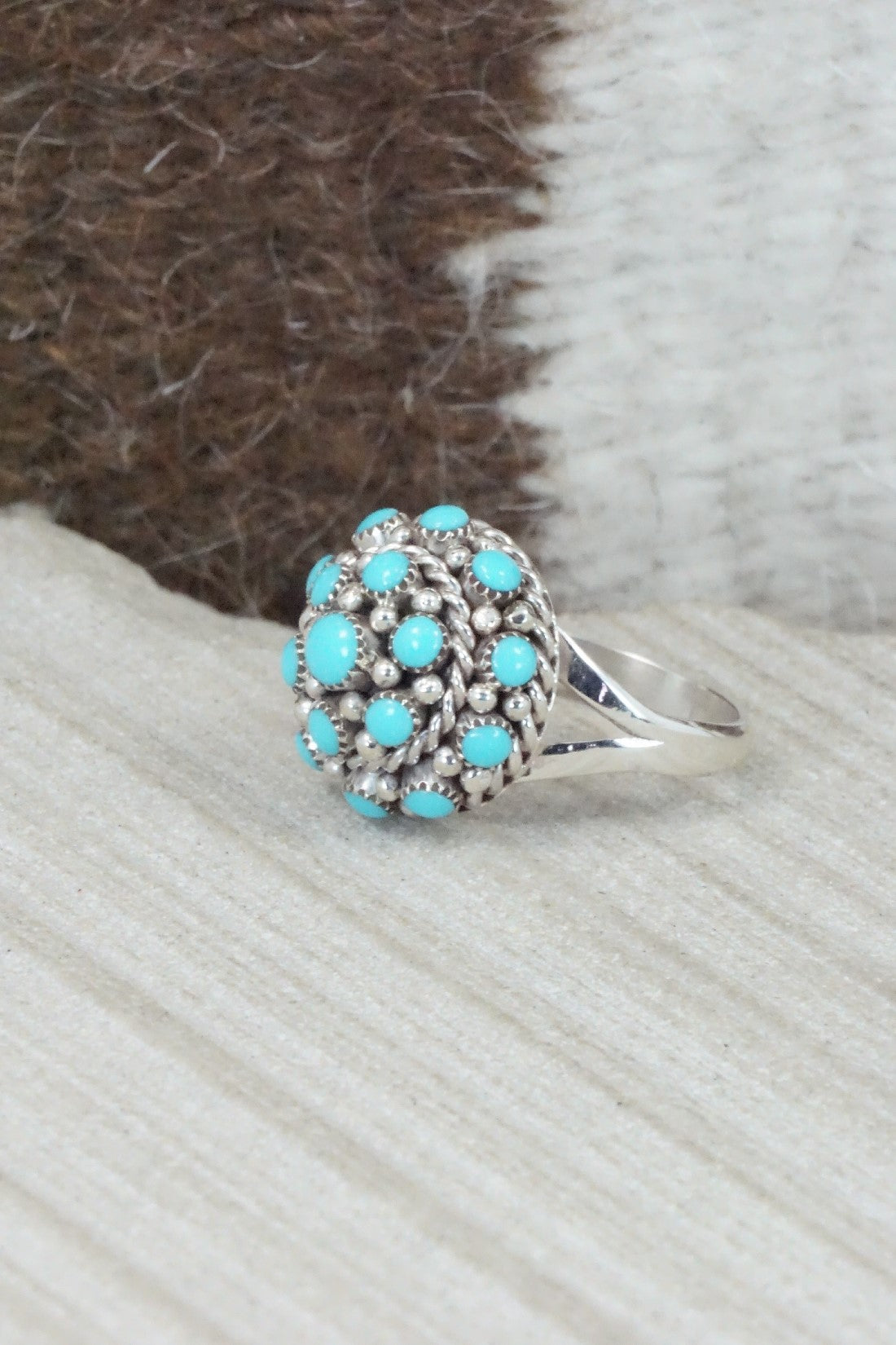 Turquoise & Sterling Silver Ring - Dickie Charlie - Size 8