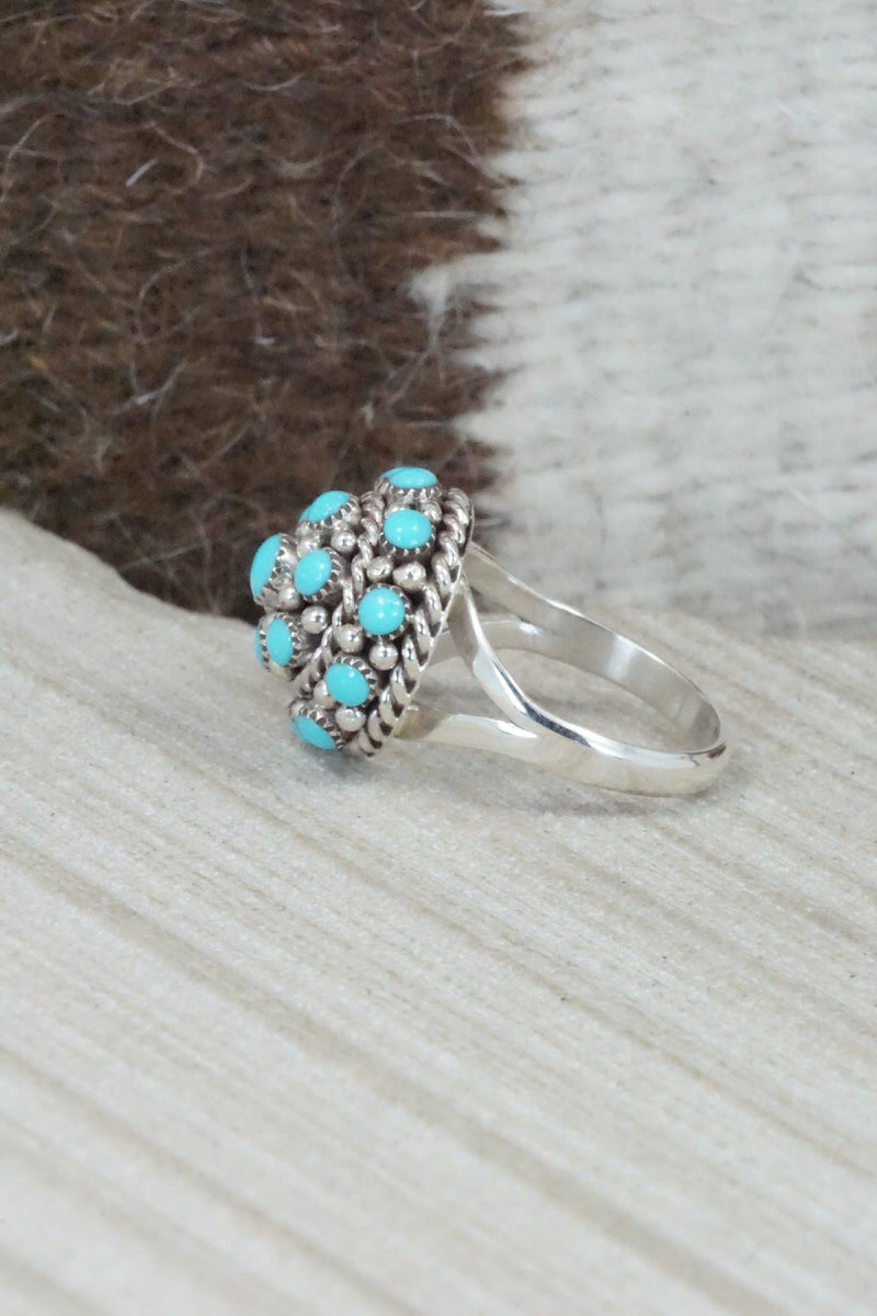 Turquoise & Sterling Silver Ring - Dickie Charlie - Size 8