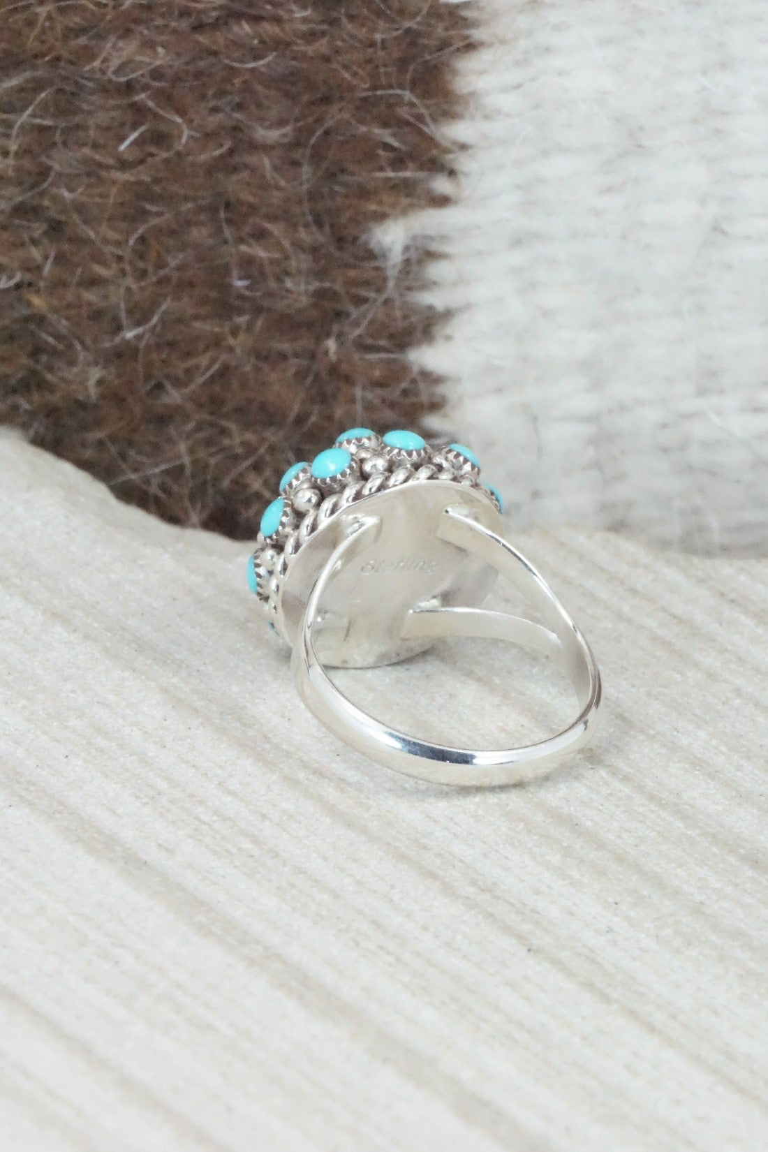 Turquoise & Sterling Silver Ring - Dickie Charlie - Size 8