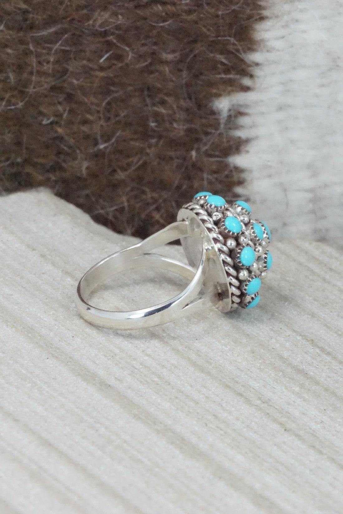 Turquoise & Sterling Silver Ring - Dickie Charlie - Size 8