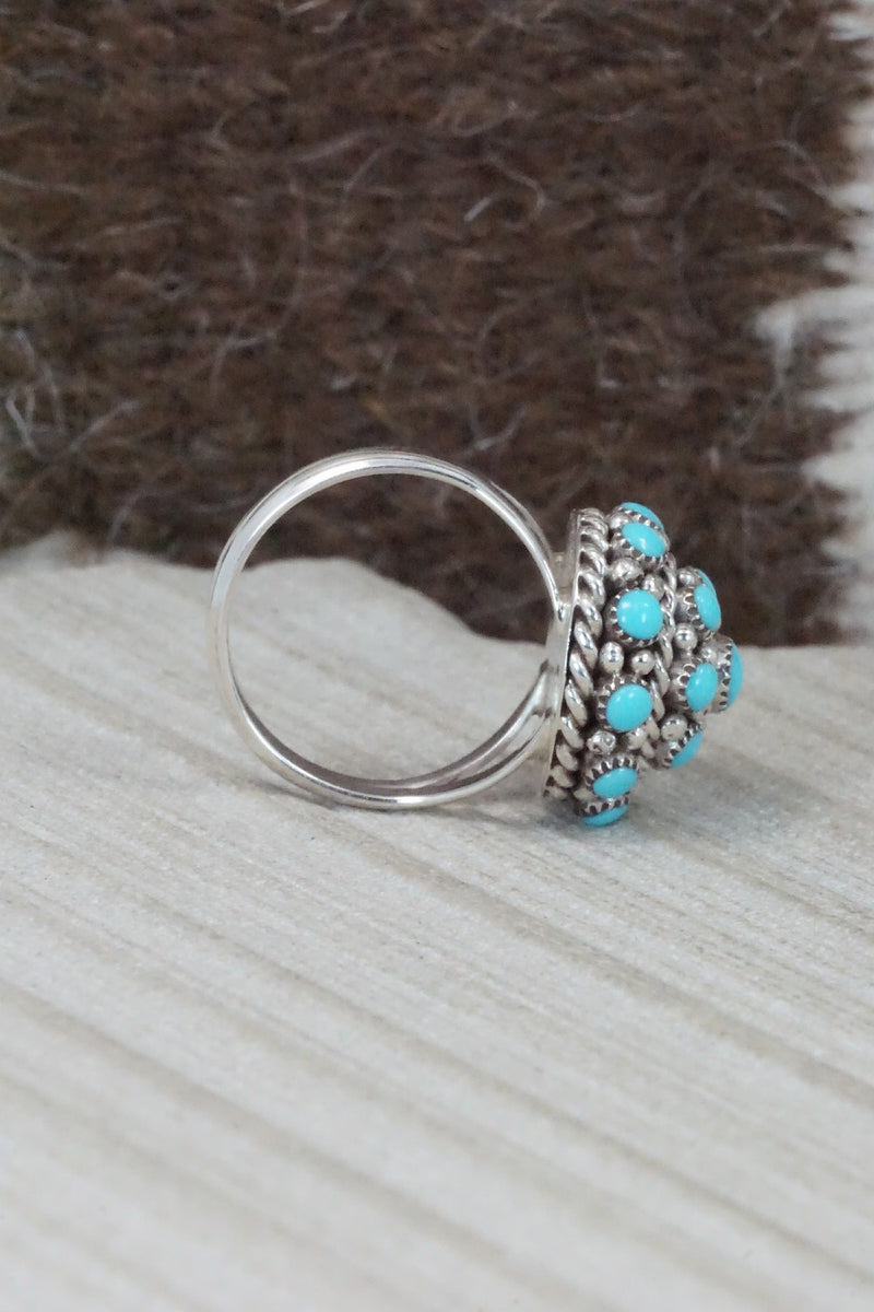 Turquoise & Sterling Silver Ring - Dickie Charlie - Size 8