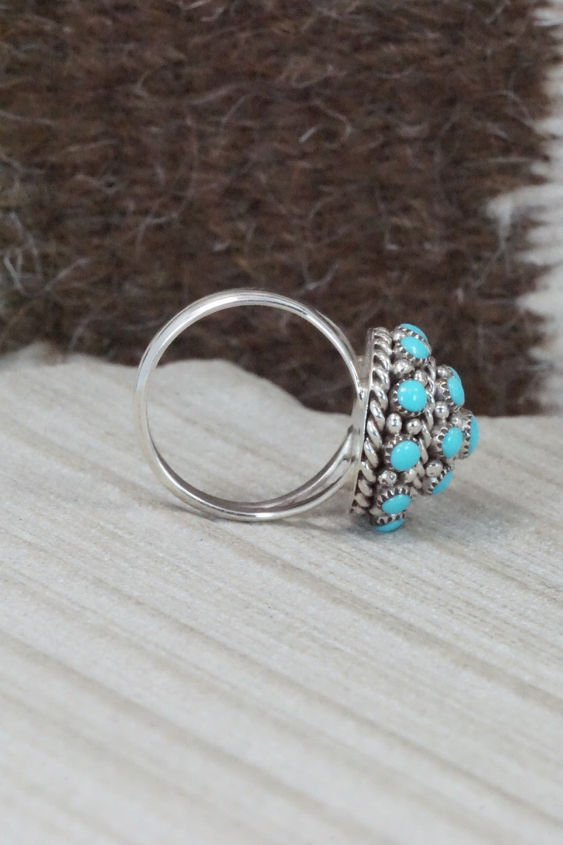Turquoise & Sterling Silver Ring - Dickie Charlie - Size 6.5