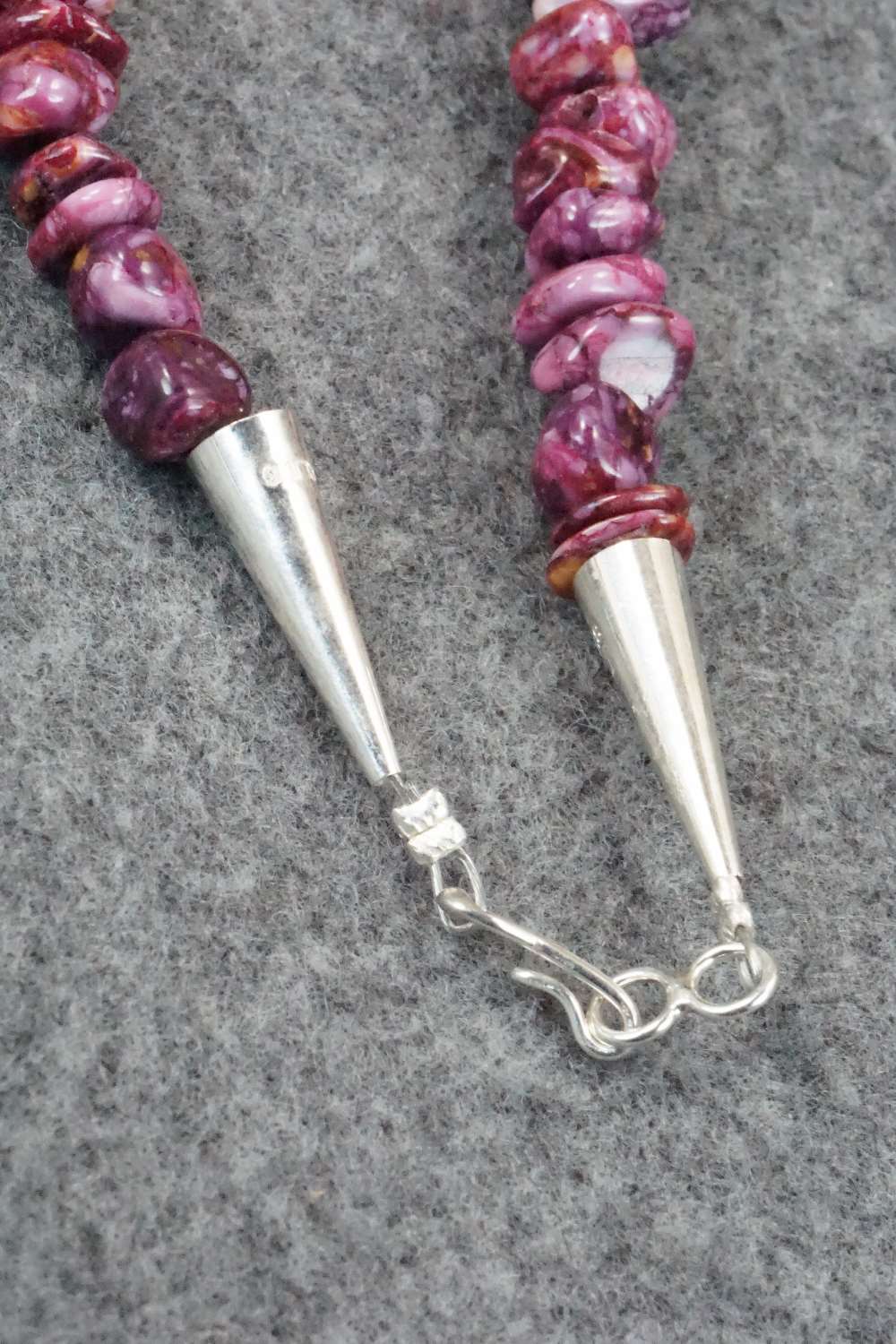 Spiny Oyster & Sterling Silver Necklace - Louise Joe