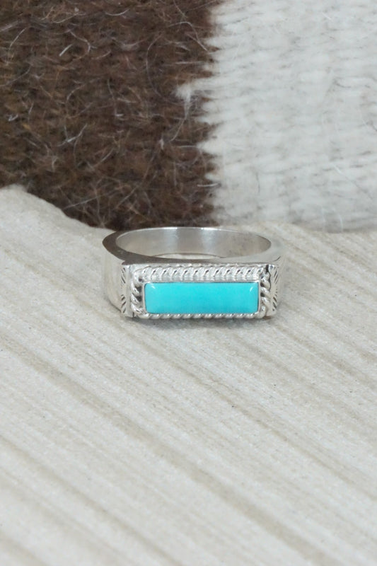 Turquoise & Sterling Silver Ring - Arlen Quetawki - Size 11