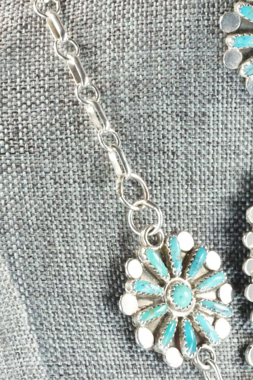 Turquoise & Sterling Silver Necklace and Earrings - Lavell Byjoe
