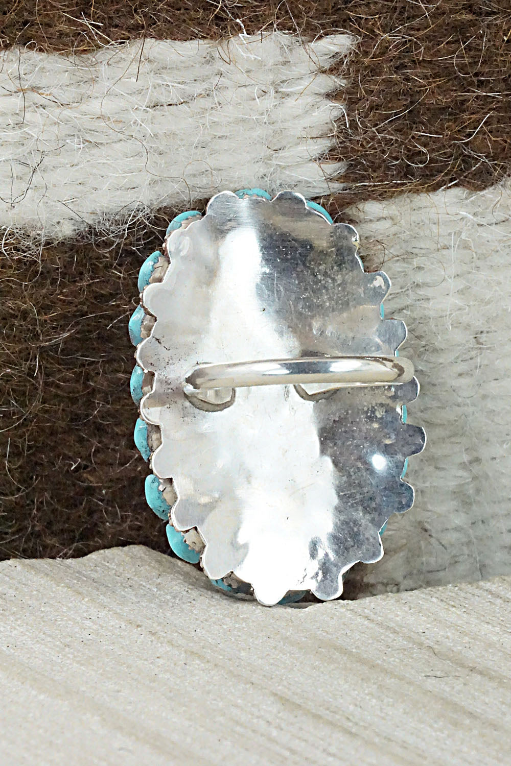 Turquoise & Sterling Silver Ring - Merlinda Chavez - Size 8.5