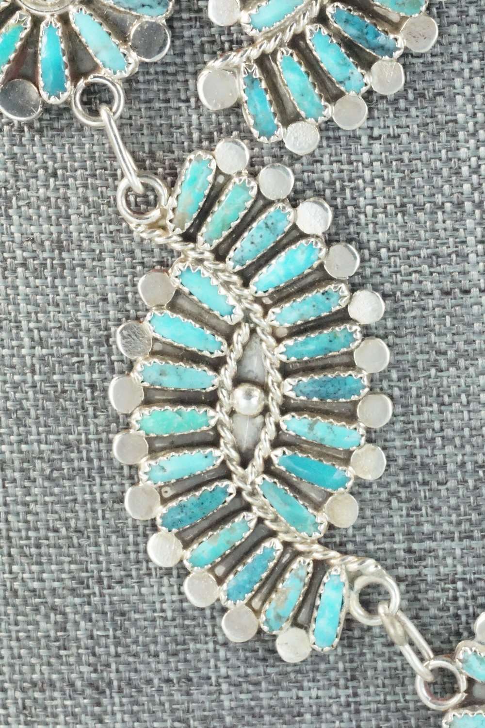 Turquoise & Sterling Silver Necklace and Earrings - Lavell Byjoe