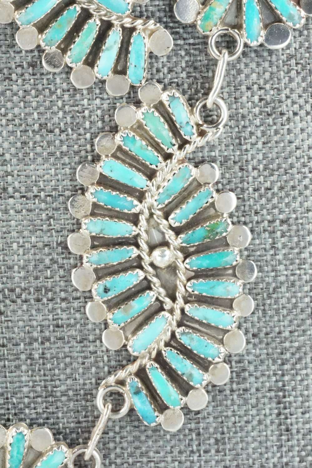 Turquoise & Sterling Silver Necklace and Earrings - Lavell Byjoe