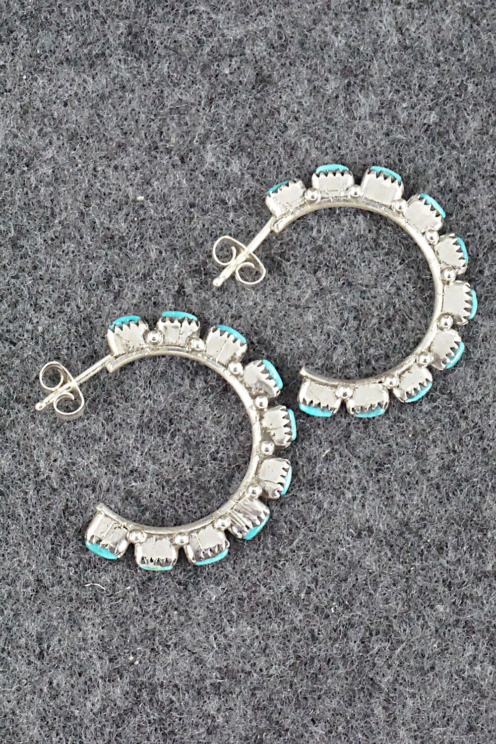 Turquoise & Sterling Silver Earrings - Leland Tucson