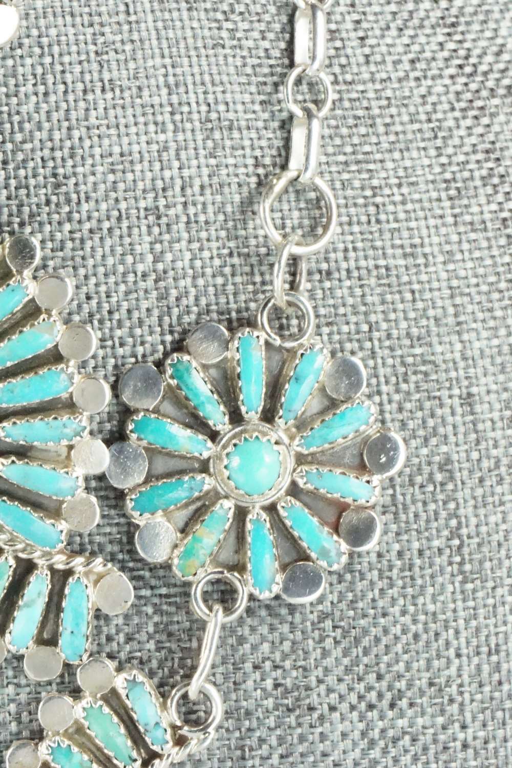 Turquoise & Sterling Silver Necklace and Earrings - Lavell Byjoe