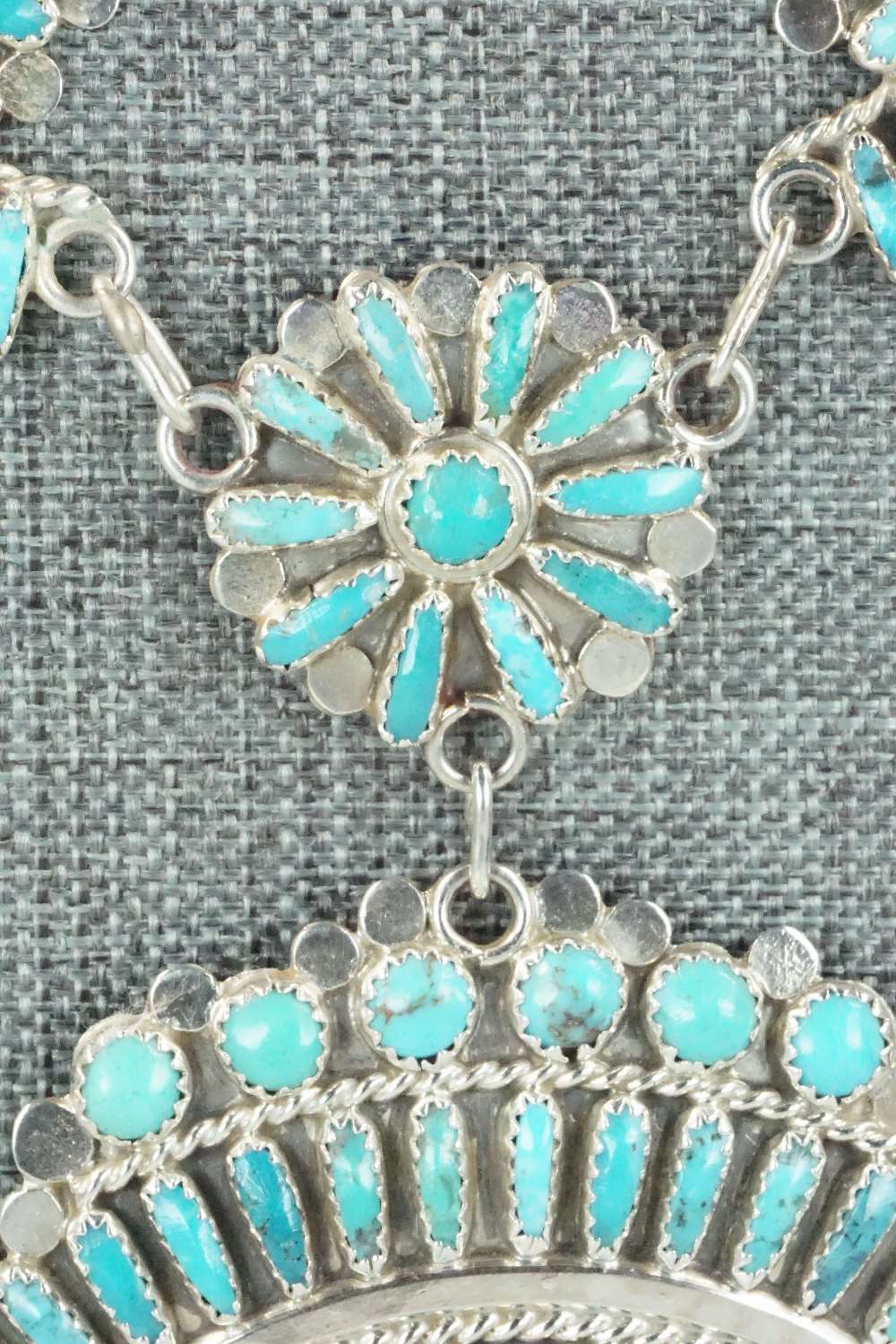 Turquoise & Sterling Silver Necklace and Earrings - Lavell Byjoe