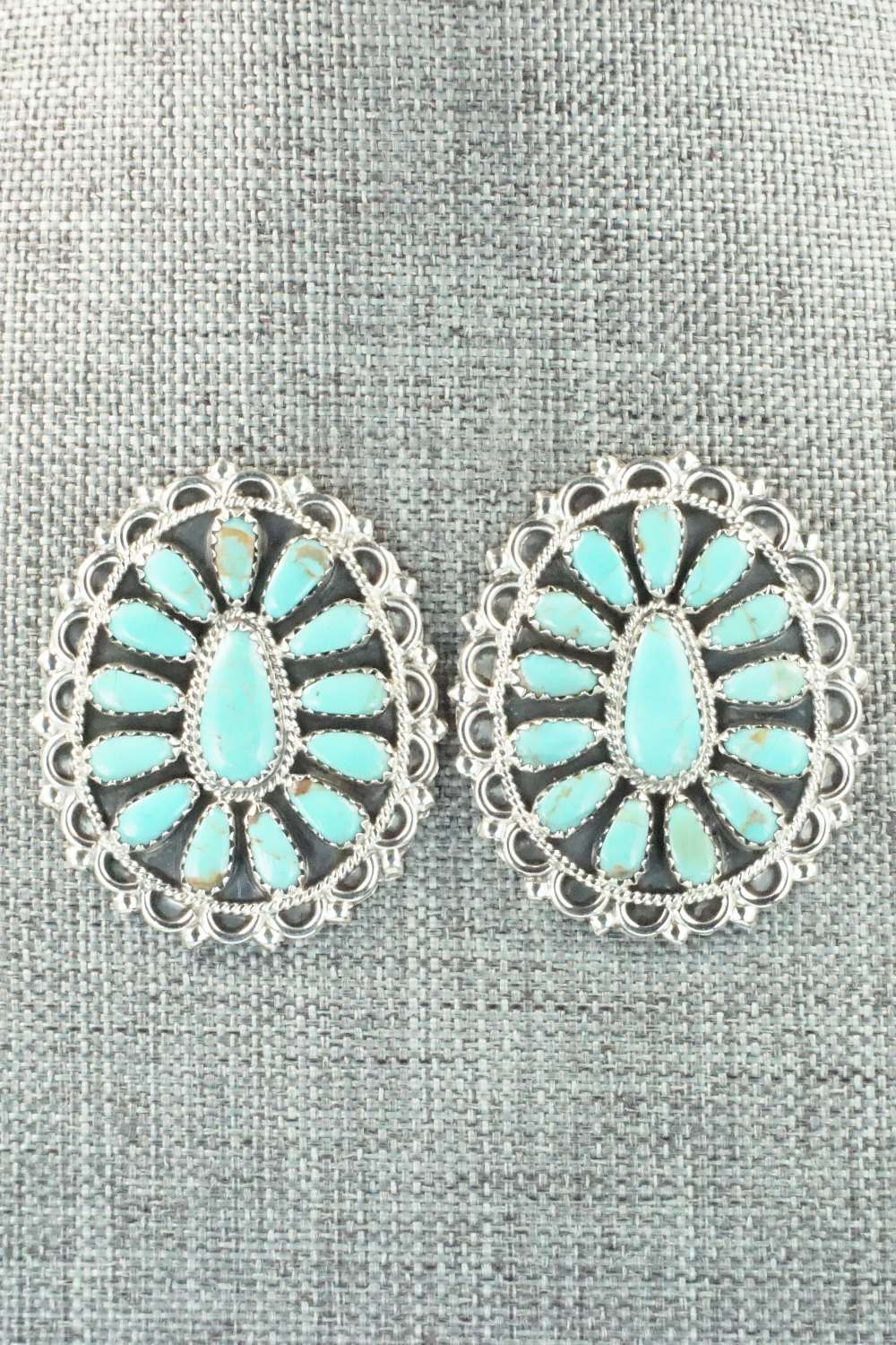 Turquoise & Sterling Silver Earrings - Zeita Begay
