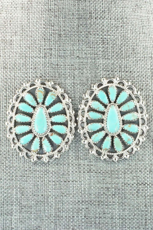 Turquoise & Sterling Silver Earrings - Zeita Begay