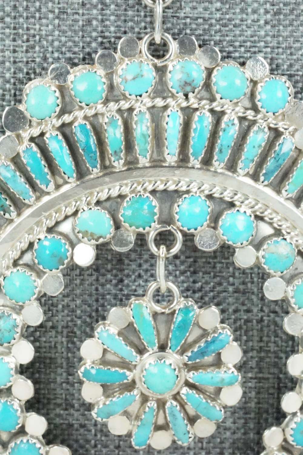 Turquoise & Sterling Silver Necklace and Earrings - Lavell Byjoe